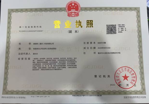 Aoweite business license document for company identity review